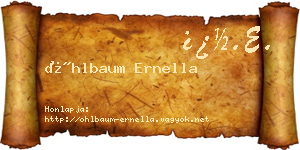 Öhlbaum Ernella névjegykártya